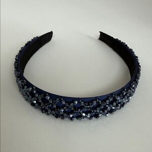 Elegant Navy Beaded Headband